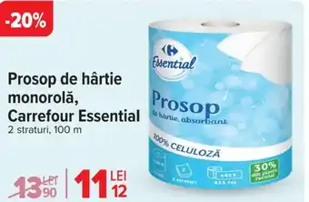 Carrefour Prosop de hârtie monorolă, Carrefour Essential Ofertă