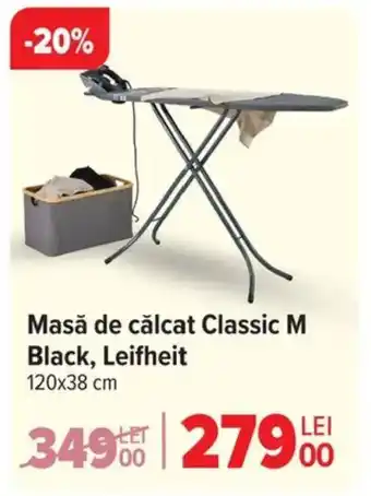 Carrefour Masă de călcat Classic M Black, Leifheit Ofertă