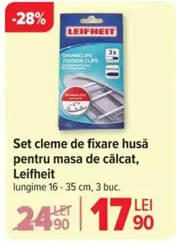 Carrefour Set cleme de fixare husǎ pentru masa de călcat, Leifheit Ofertă