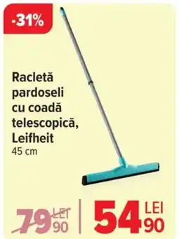 Carrefour Racletă pardoseli cu coadă telescopică, Leifheit Ofertă