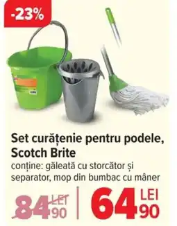 Carrefour Set curăţenie pentru podele, Scotch Brite Ofertă