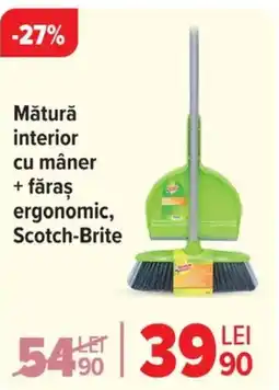 Carrefour Mătură interior cu mâner + făraş ergonomic, Scotch-Brite Ofertă