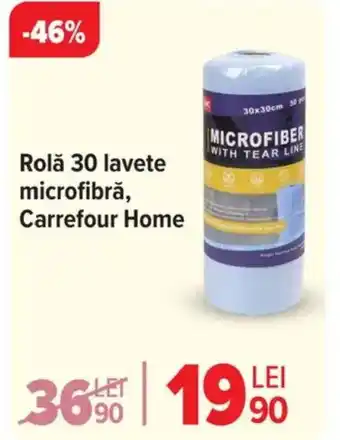 Carrefour Rolǎ 30 lavete microfibră, Carrefour Home Ofertă