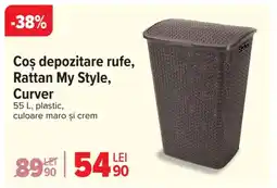 Carrefour Coş depozitare rufe, Rattan My Style, Curver Ofertă