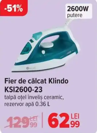 Carrefour Fier de călcat Klindo KSI2600-23 Ofertă