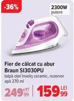 Carrefour Fier de călcat cu abur Braun S13030PU Ofertă