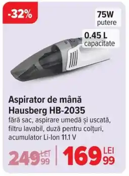 Carrefour Aspirator de mână Hausberg HB-2035 Ofertă