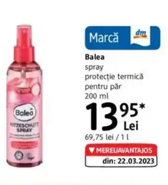 DM Balea spray protecție termică pentru păr Ofertă