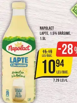 Mega Image NAPOLACT Lapte, 1.5% grasime Ofertă