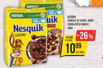 Mega Image NESQUIK Cereale cu cacao, / ciocolată și vanilie Ofertă