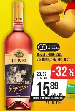 Mega Image JIDVEI GRIGORESCU Vin roze, demisec Ofertă