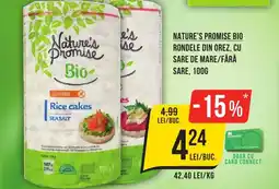 Mega Image NATURE'S PROMISE BIO Rondele din orez, cu sare de mare/fără sare Ofertă