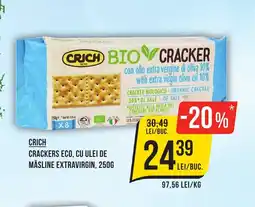 Mega Image CRICH Crackers eco, cu ulei de măsline extravirgin Ofertă