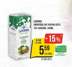 Mega Image LADORNA Smântână uht pentru gătit, 15% grăsime Ofertă