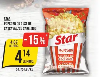 Mega Image STAR Popcorn cu gust de cascaval/cu sare Ofertă