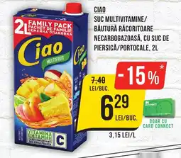 Mega Image CIAO Suc multivitamine/ băutură răcoritoare necarbogazoasă Ofertă