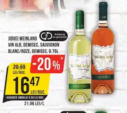 Mega Image JIDVEI WEINLAND Vin alb, demisec, sauvignon blanc/roze, demisec Ofertă