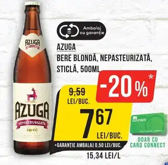 Mega Image AZUGA Bere blondă, nepasteurizată, sticlă Ofertă