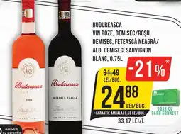 Mega Image BUDUREASCA Vin roze, demisec/roșu, demisec Ofertă