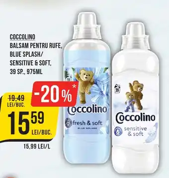 Mega Image COCCOLINO Balsam Pentru rufe, Blue splash/ sensitive & soft, 39 sp. Ofertă