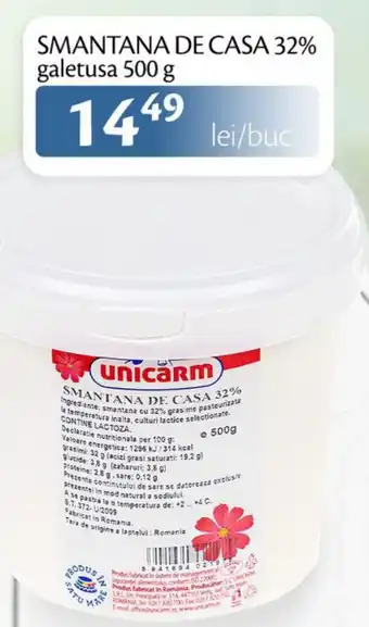 Unicarm Smantana de casa 32% galetusa Ofertă