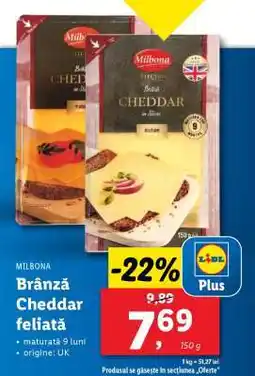 Lidl Brânză Cheddar feliată Ofertă
