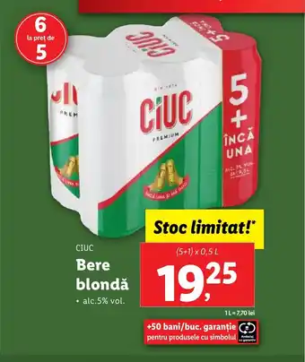 Lidl CIUC Bere blondǎ Ofertă