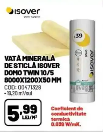 Ambient Vată minerală de sticlă isover domo twin 10/5 Ofertă