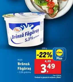 Lidl Pilos Brânză Făgăraș Ofertă