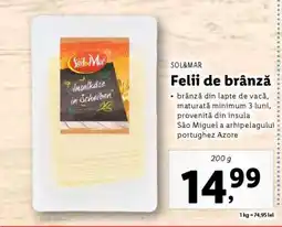 Lidl SOL&MAR Felii de brânză Ofertă