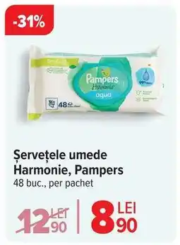Carrefour Șervețele umede Harmonie, Pampers Ofertă