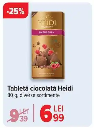 Carrefour Tableta ciocolată Heidi Ofertă