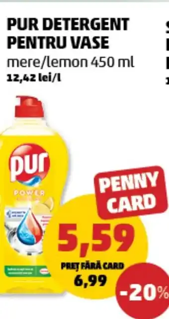 Penny Pur detergent pentru vase mere/lemon Ofertă