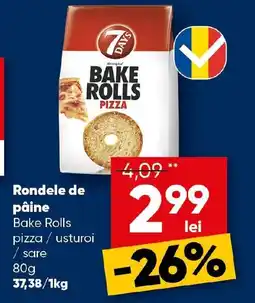 PROFI Rondele de pâine Bake Rolls pizza / usturoi /sare Ofertă