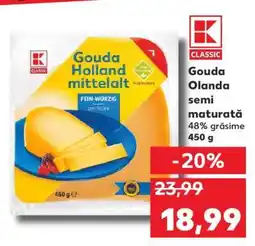 Kaufland Gouda Olanda semi maturată Ofertă