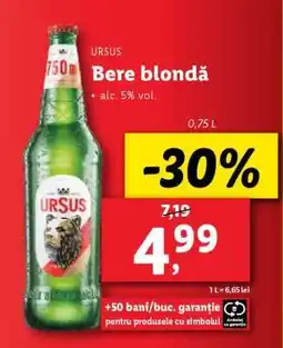 Lidl URSUS Bere blondă Ofertă