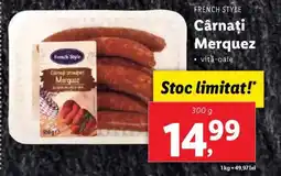 Lidl Cârnați Merquez Ofertă