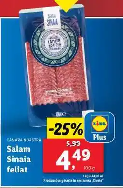 Lidl CÂMARA NOASTRĂ Salam Sinaia feliat Ofertă