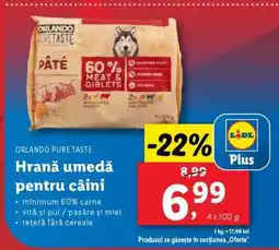 Lidl ORLANDO PURE TASTE Hrană umedă pentru câini Ofertă
