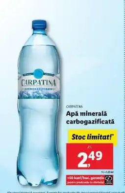 Lidl Carpatina Apă minerală carbogazificată Ofertă