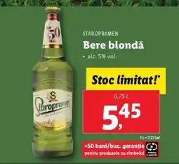 Lidl STAROPRAMEN Bere blondă Ofertă