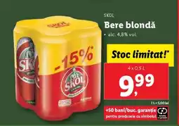 Lidl SKOL Bere blondă Ofertă