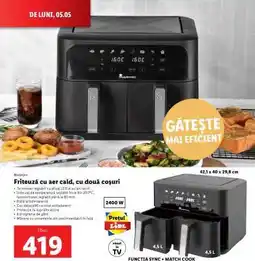 Lidl Friteuză cu aer cald, cu două coșuri Ofertă
