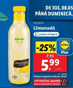Lidl Solevita Limonadă Ofertă