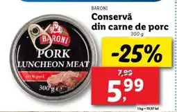 Lidl BARONI Conservă din carne de porc Ofertă