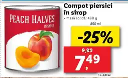 Lidl Compot piersici în sirop Ofertă