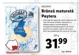 Lidl Brânză maturată Peștera Ofertă