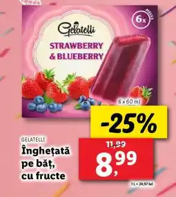 Lidl GELATELLI Înghețată pe băț, cu fructe Ofertă