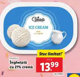 Lidl Gelatelli Înghețată cu 21% cremă Ofertă