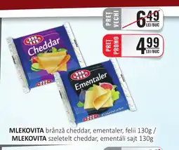 CBA MLEKOVITA brânză cheddar, ementaler, felii Ofertă